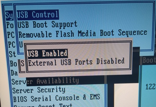 Hp server sale usb boot